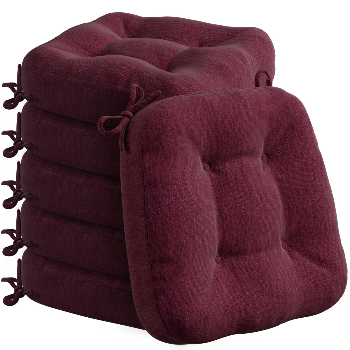 Codi Dining Chair Cushions 6 Pack, Thick Memory Foam Kitchen Seat Pads
