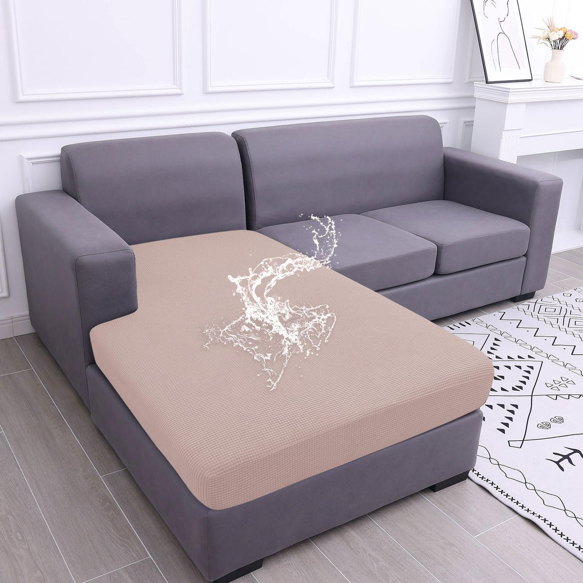 hyha Waterproof Couch Cushion Covers for Pets, Non Slip Sofa Seat Cover