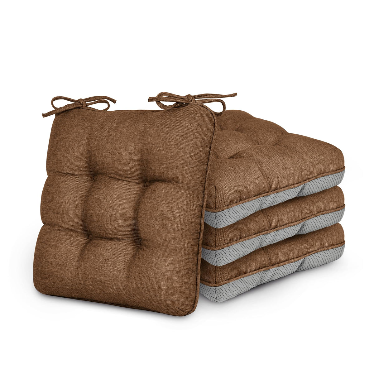 Love's cabin Memory Foam Chair Cushions Set of 4, 15.5 Inch, Grey