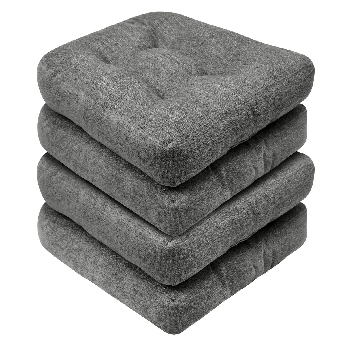 Basic Beyond Chair Cushions for Dining Chairs, Non-Slip Chair Pads, Thick Seat Cushions for Dining Room Chairs, Kitchen Chair Cushions Set of 4, 16" x 16" x 4", Burgundy