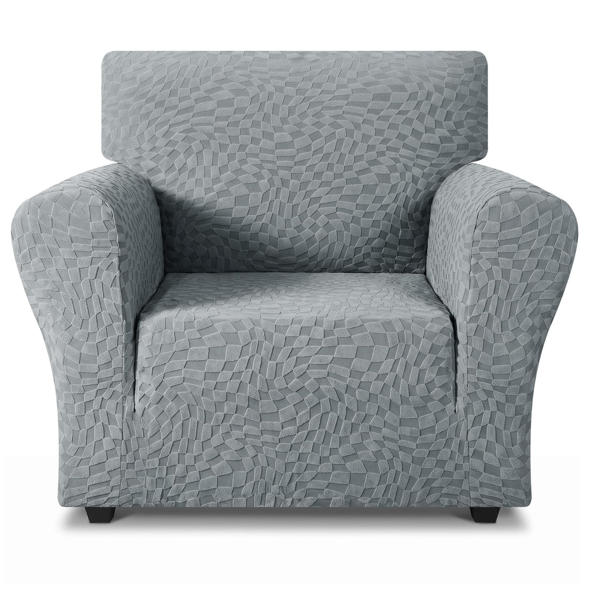 ZNSAYOTX 1 Piece Jacquard Couch Covers for 3 Cushion Couch Living Room High Stretch Sofa Cover Pets Dogs Friendly Anti Slip Thickened Slipcovers Furniture Protector (Sofa, Light Grey)