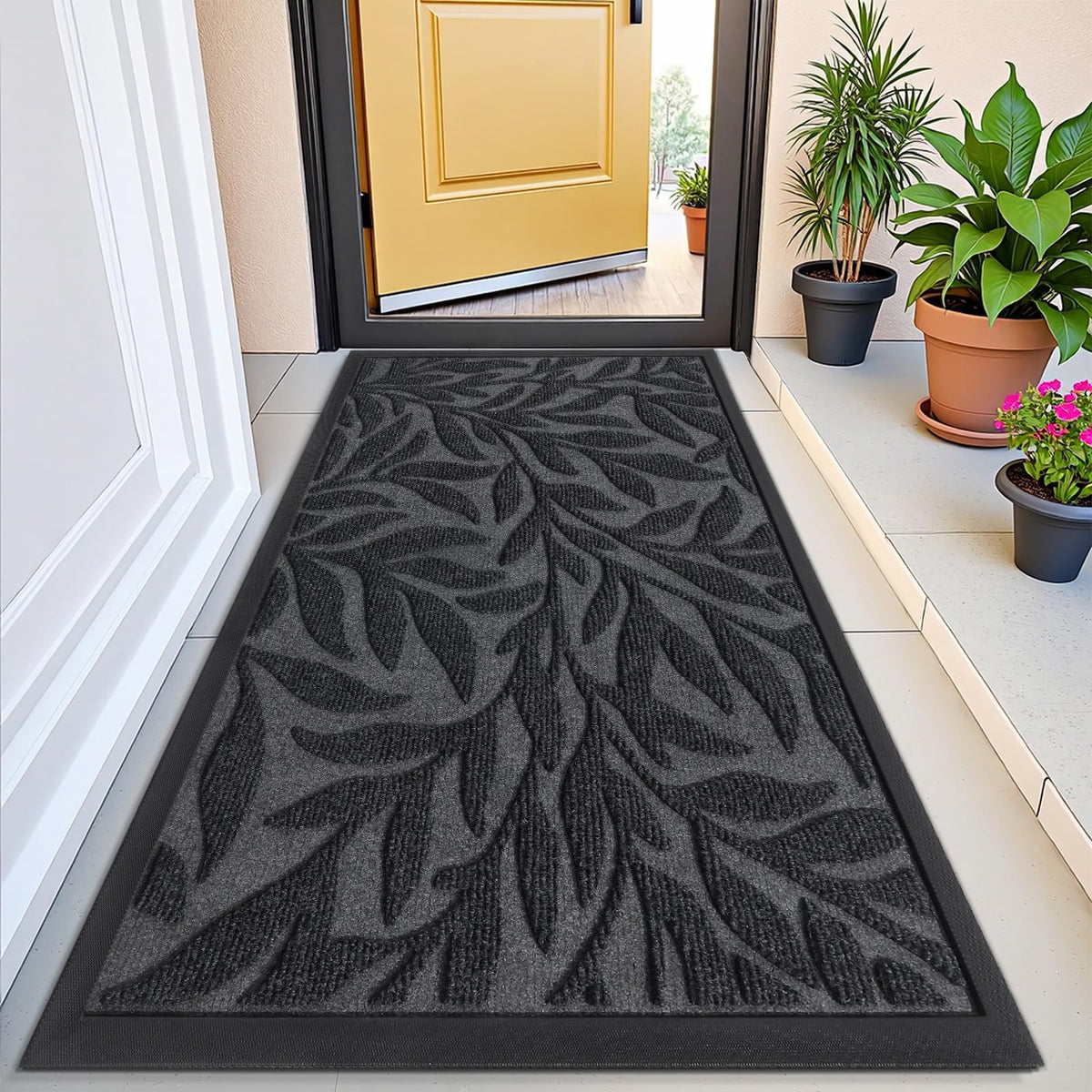 Smiry Welcome Front Door Mat for Outdoor Indoor 29.5x17, All-Season Doormat