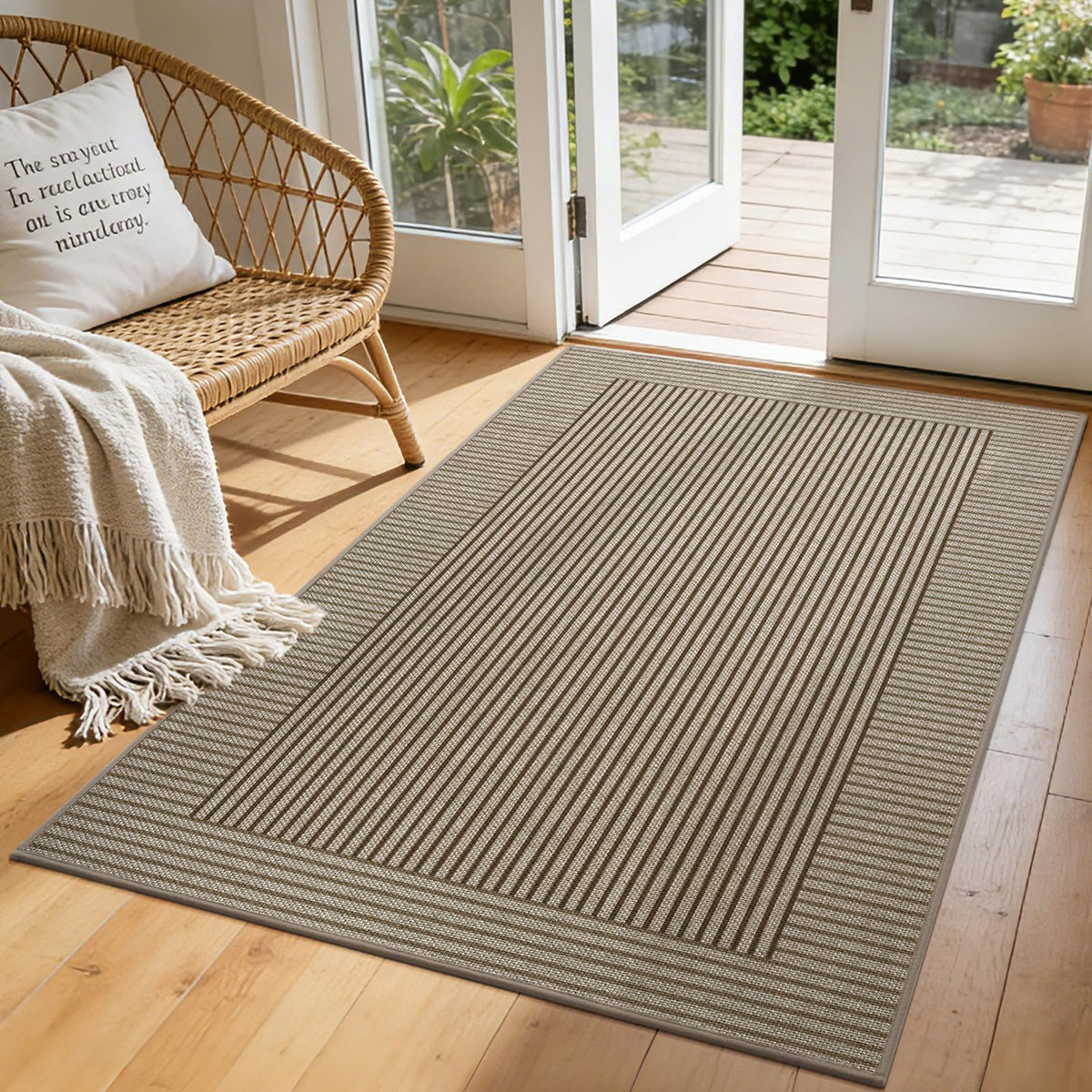 Door Mat Indoor Entrance Front Entry Mats,17''x30'',Brown