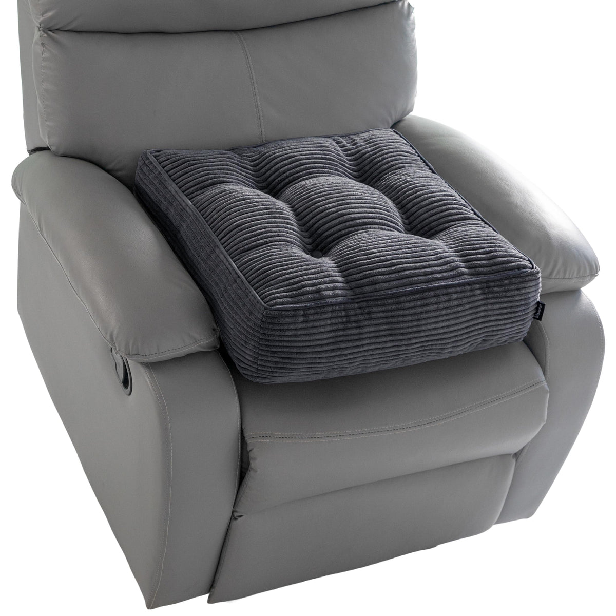 HIGOGOGO Tufted Corduroy Recliner Seat Cushion for Elderly, High Density Foam Large Square Seat Cushion for Recliner Chair, Floor Pillow, Office Chair, Car, No Pressure on Thighs, 20x20x4