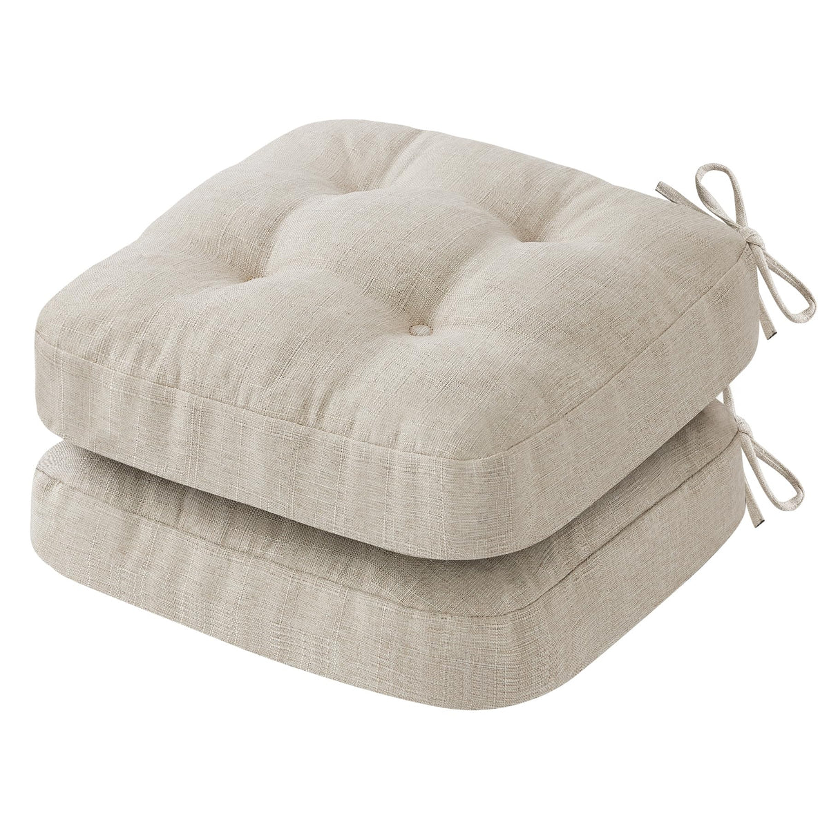 IASEAHK Memory Foam Dining Chair Cushions, Beige, 16.5"x16.5"x3.5"