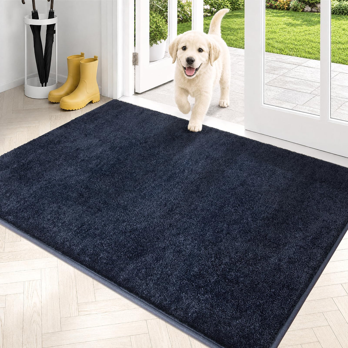 PURRUGS Dirt Trapping Indoor Door Mat, 24" x 35.5", Charcoal