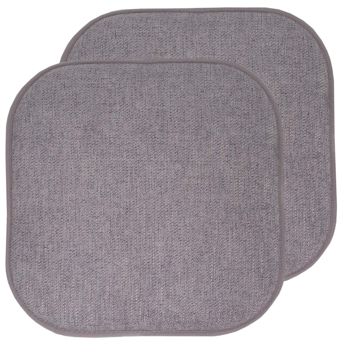 Sweet Home Collection Chair Cushion Memory Foam Pads Honeycomb Pattern Slip Non Skid Rubber Back Rounded Square 16" x 16" Seat Cover, 4 Pack, Alexis Chocolate