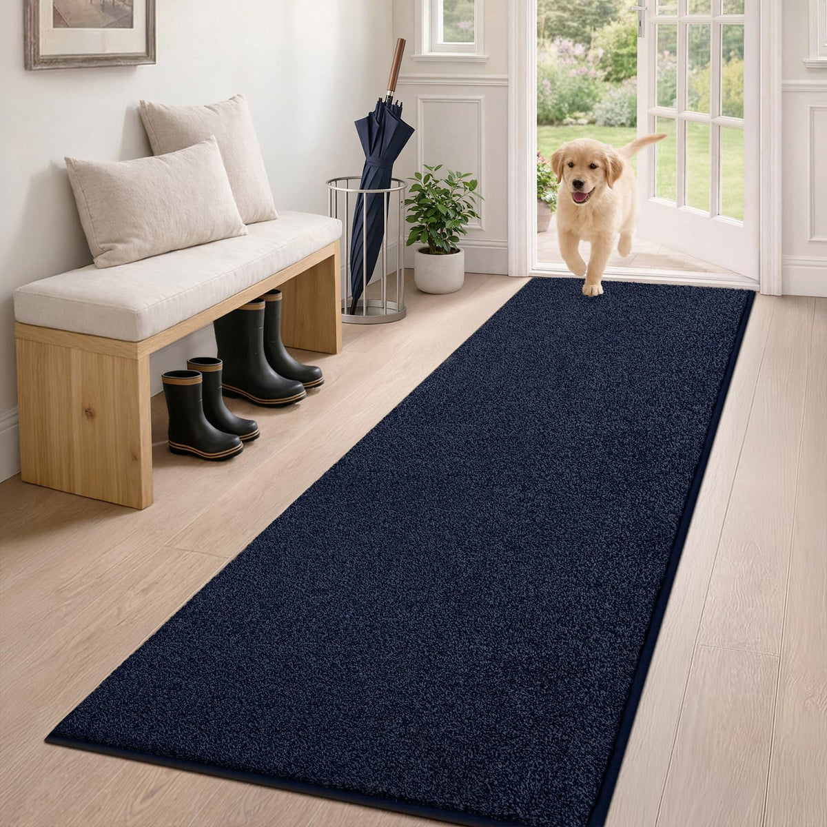 PURRUGS Dirt Trapping Indoor Door Mat, 24" x 35.5", Charcoal