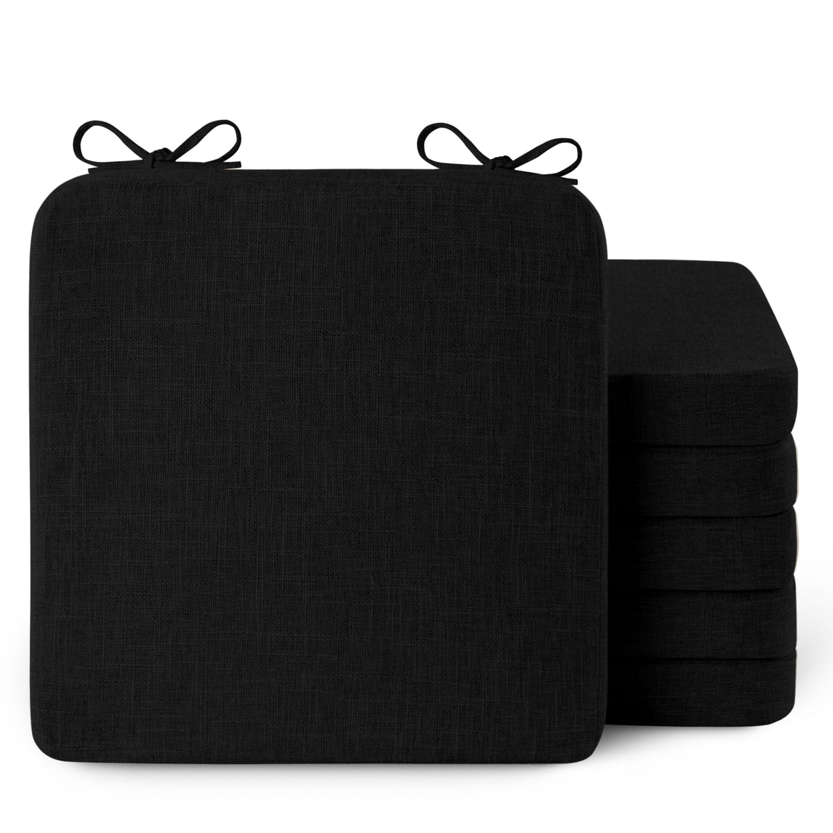 AddGrace Square Chair Cushions for Dining Chairs 16x16x2inch (4, Dark Grey)