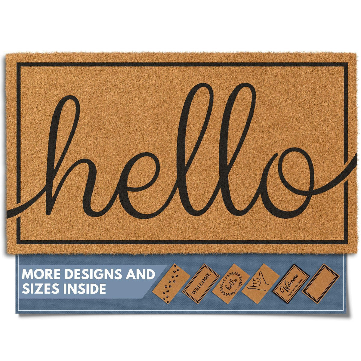 Barnyard Designs Natural Coco Coir Non-Slip Doormat (17x30, Welcome)