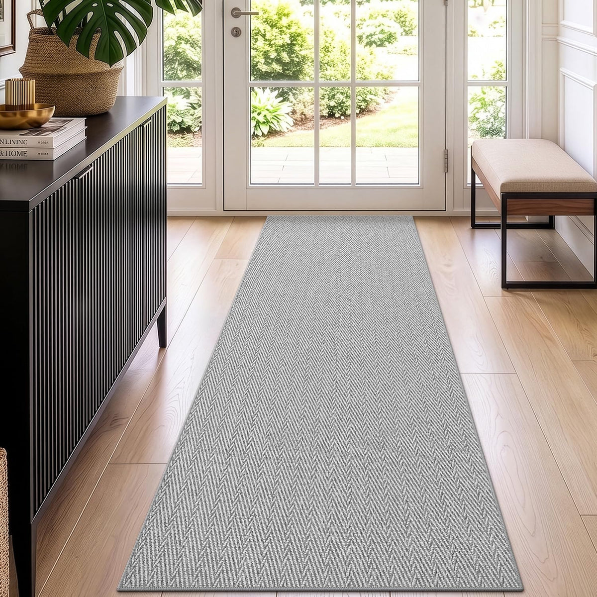 LUMI Ultra Thin Indoor Door Mat 24"x36", Entrance Doormat, Beige