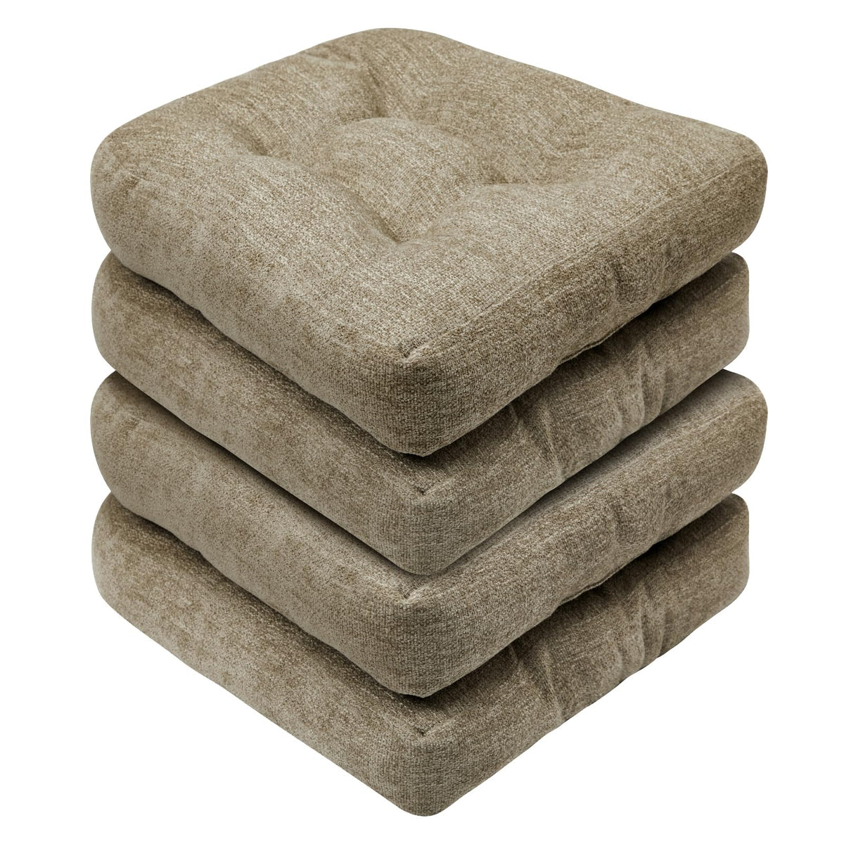 Basic Beyond Chair Cushions for Dining Chairs, Non-Slip Chair Pads, Thick Seat Cushions for Dining Room Chairs, Kitchen Chair Cushions Set of 4, 16" x 16" x 4", Burgundy