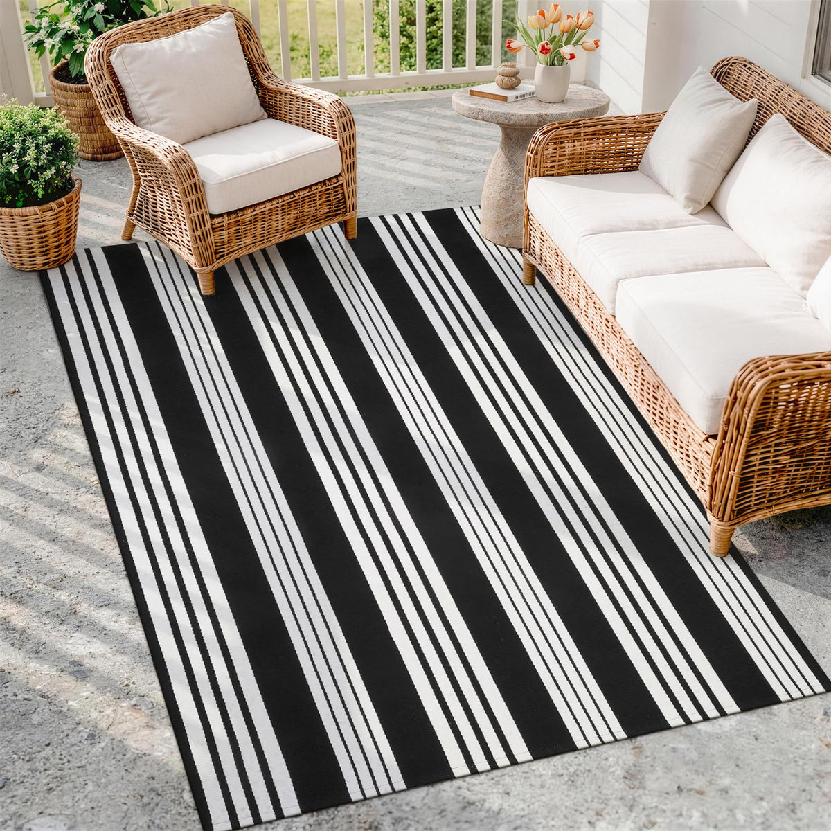 OJIA Front Door Mat 24"x51", Striped Porch Rug Outdoor Door Mat Fall Decor
