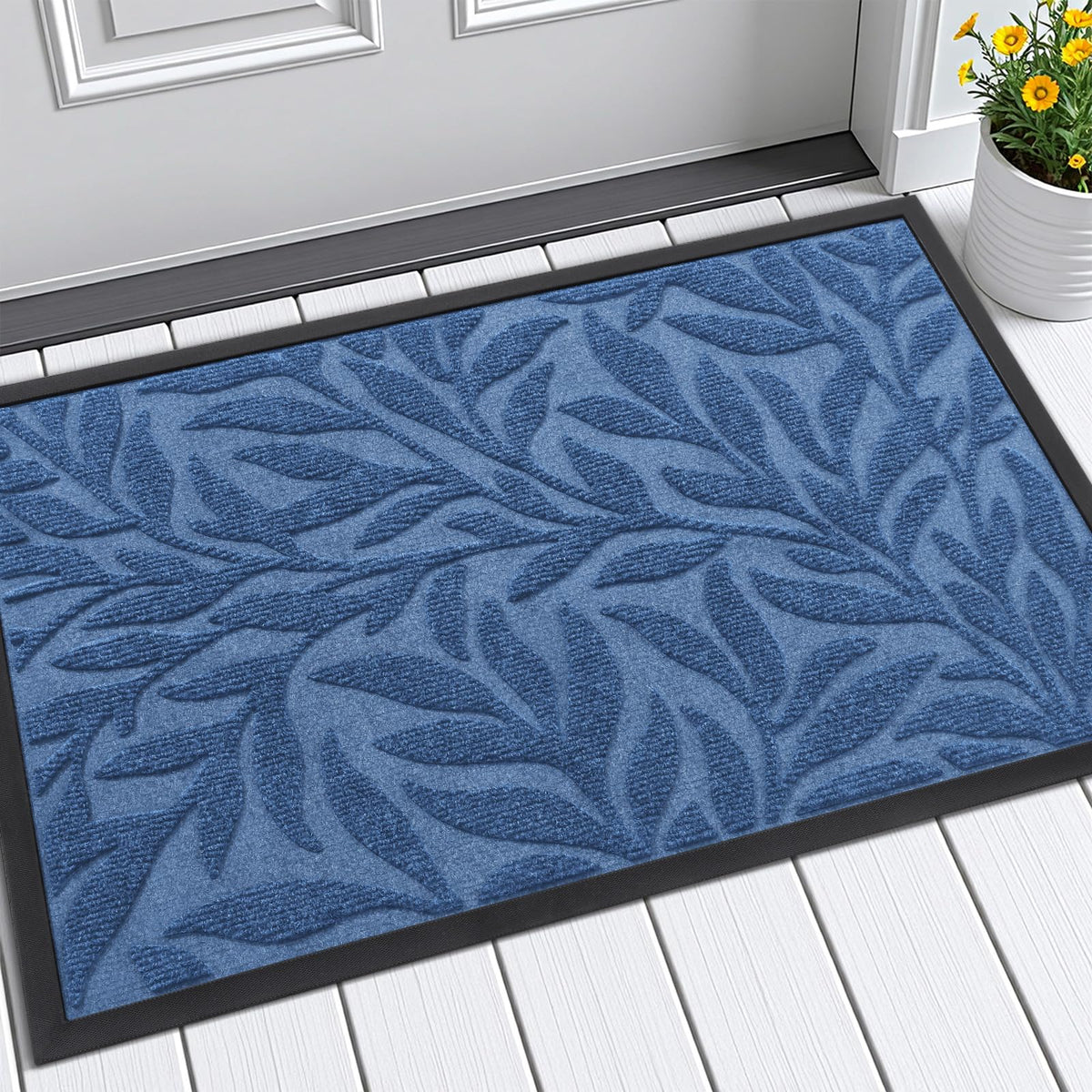 Smiry Welcome Front Door Mat for Outdoor Indoor 29.5x17, All-Season Doormat