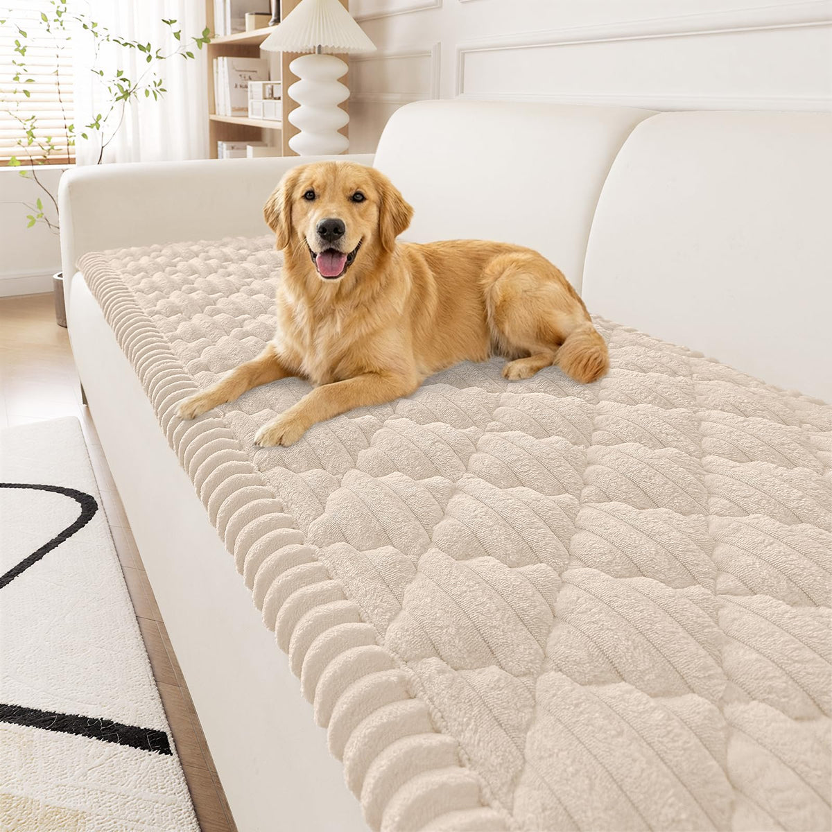 Smiry Couch Cover for Dogs Washable, Non Slip Fuzzy Pet Sofa Protector