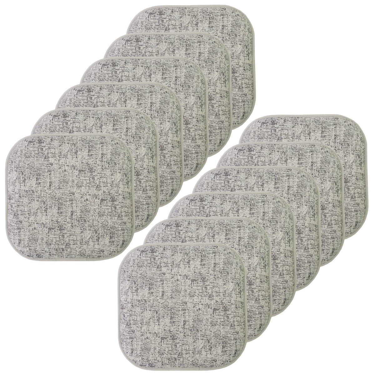 Sweet Home Collection Chair Cushion Memory Foam Pads Honeycomb Pattern Slip Non Skid Rubber Back Rounded Square 16" x 16" Seat Cover, 4 Pack, Alexis Chocolate