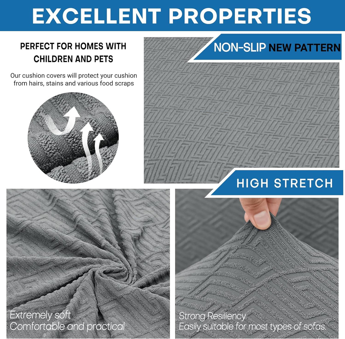 XINEAGE 4-Piece Stretch Sofa Cover, Washable Couch Covers for Dog