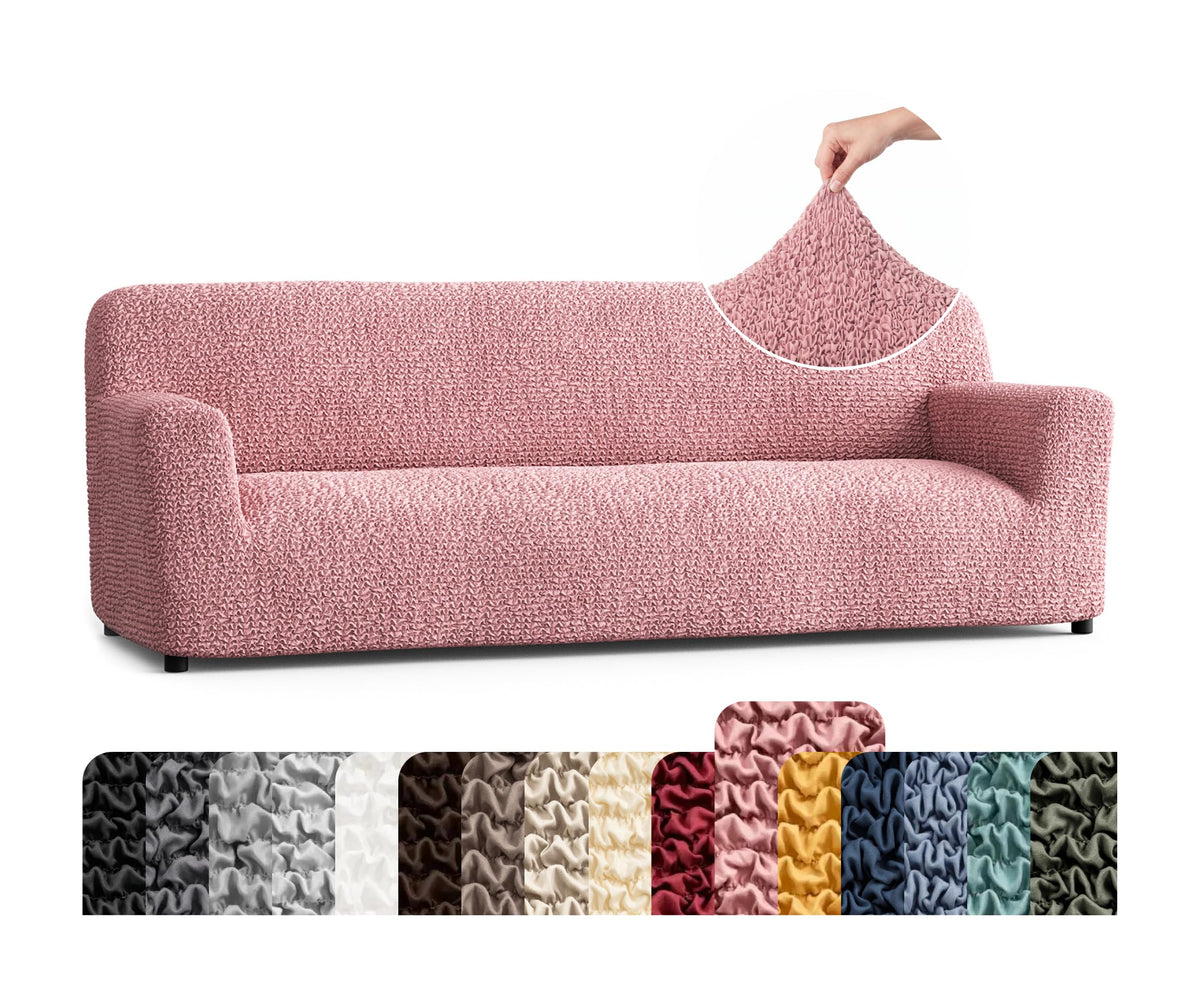 Premium Stretch Couch Covers for Sofa - Sofa Chair Cover Washable, Dogs & Pets Friendly - Elastic Polyester Loveseat Slipcovers - Non-Slip Love Seat Couch Covers - Soft Taupe (86"-120" Wide)
