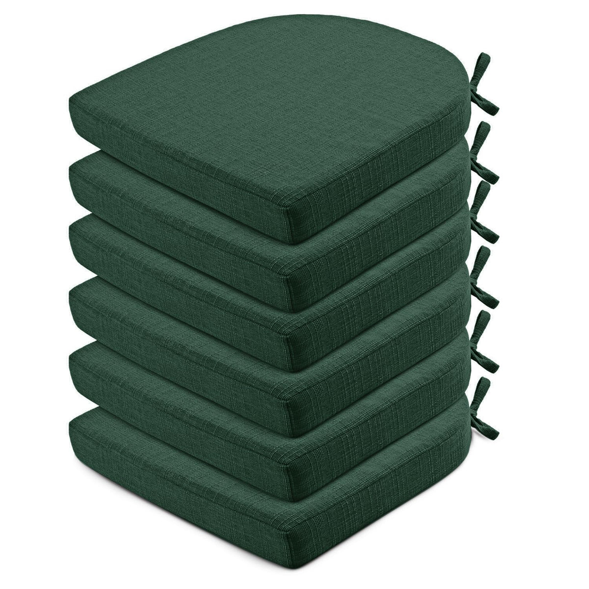 Wellsin Chair Cushions for Dining Chairs 6 Pack - Kitchen Chair Cushions with Ties and Non-Slip Backing - Dining Chair Pads 16"X16"X2", Dark Gray