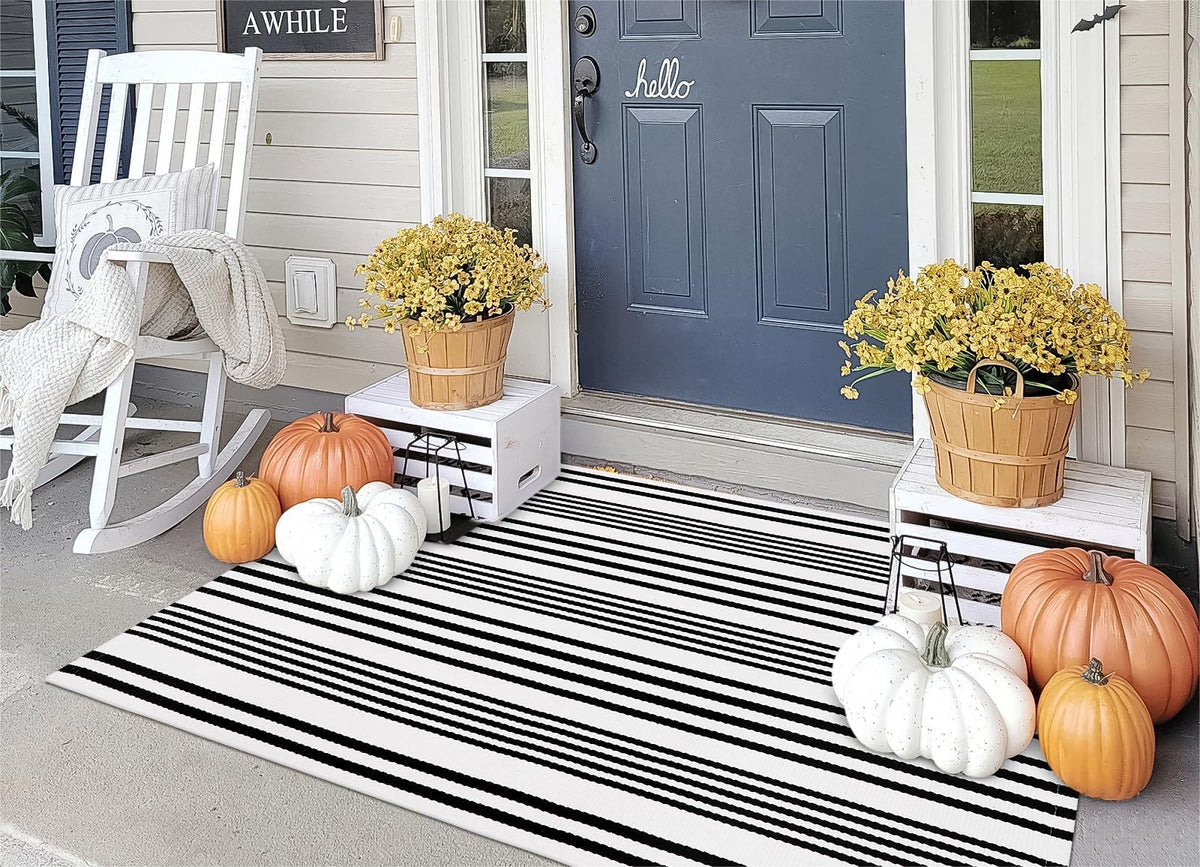 OJIA Front Door Mat 24"x51", Striped Porch Rug Outdoor Door Mat Fall Decor