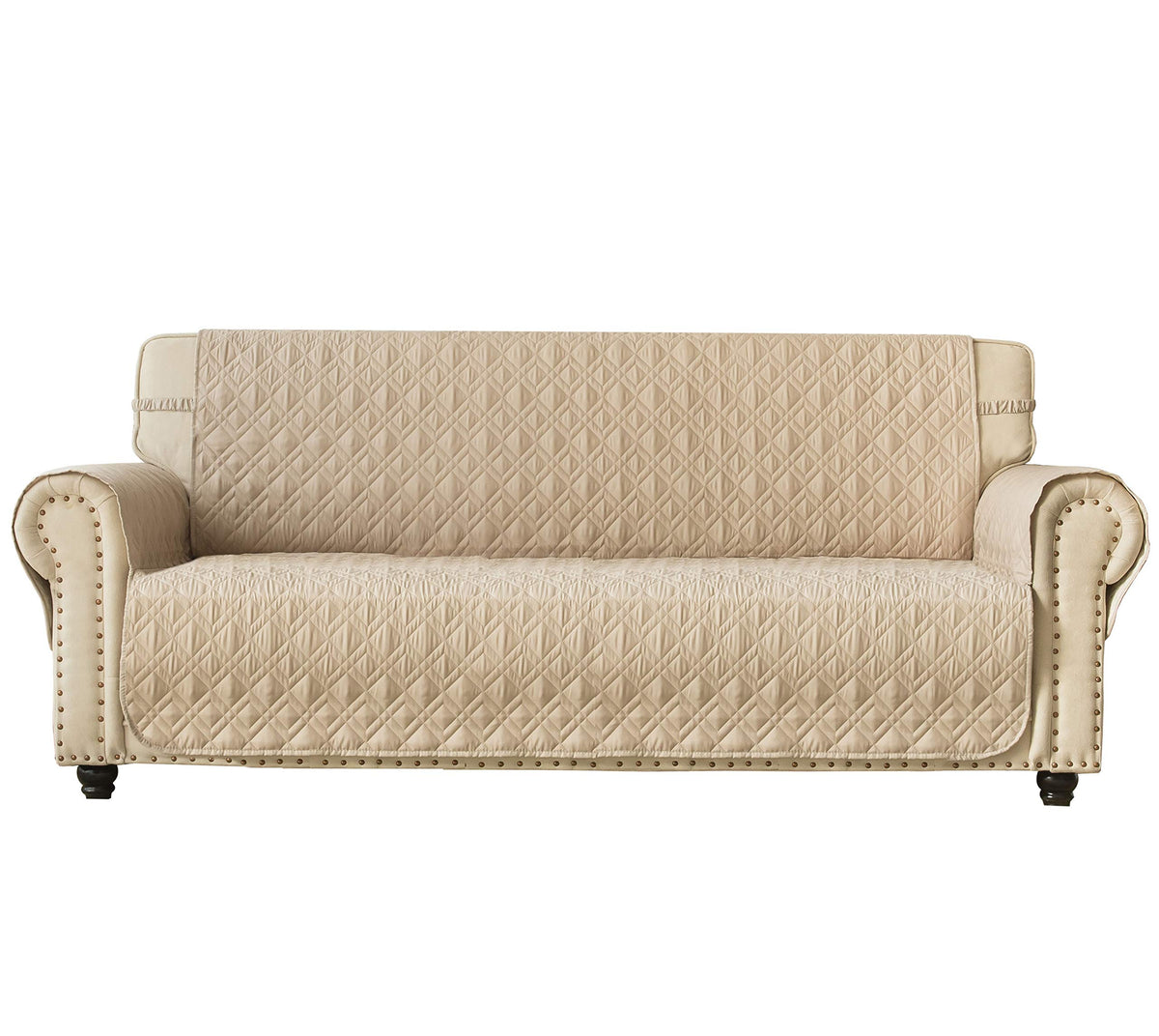 Ameritex Couch Sofa Slipcover 100% Waterproof Nonslip Quilted Furniture Protector for Dogs, Children, Pets, Machine Washable (Beige, 68")