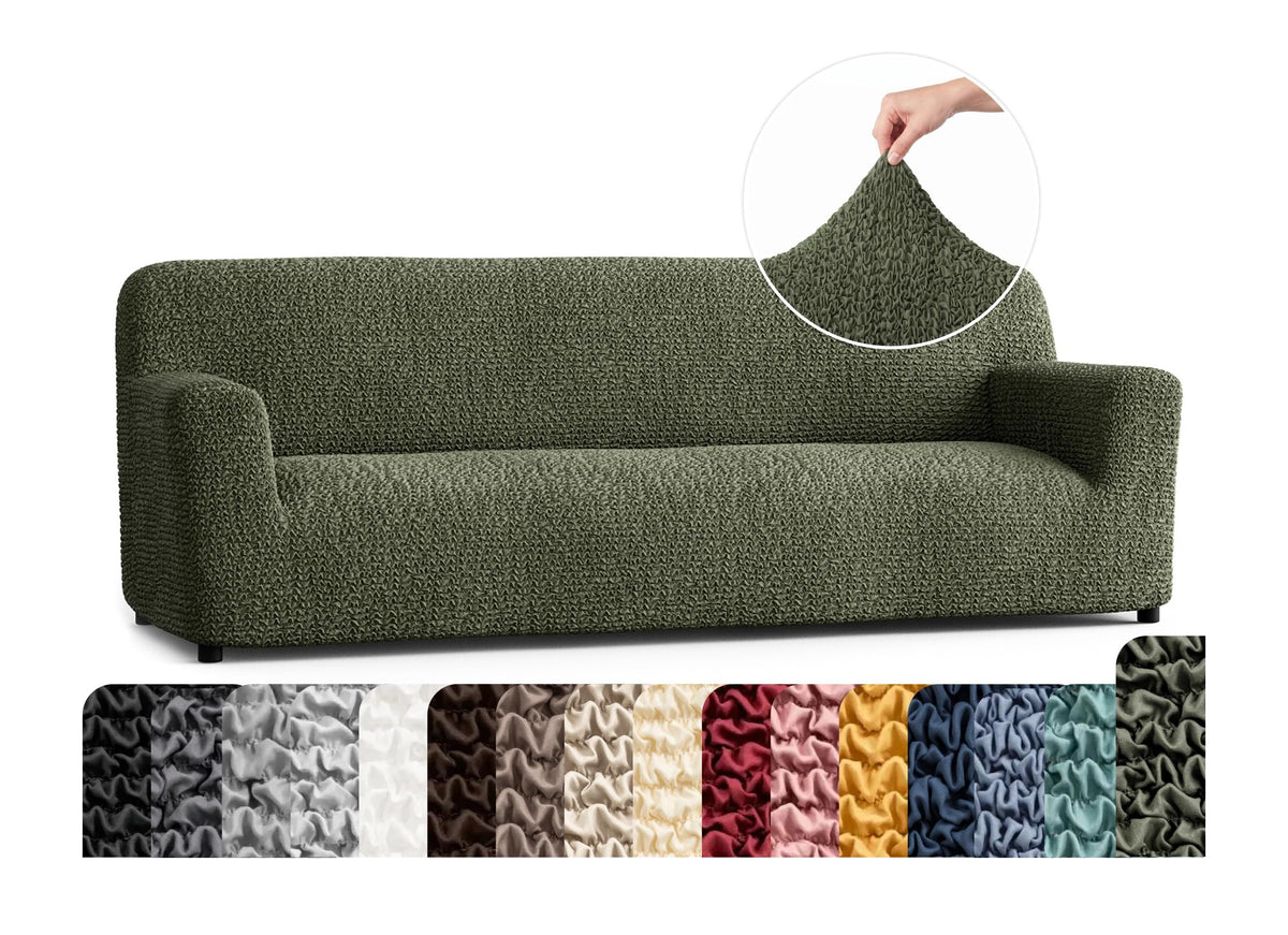 Premium Stretch Couch Covers for Sofa - Sofa Chair Cover Washable, Dogs & Pets Friendly - Elastic Polyester Loveseat Slipcovers - Non-Slip Love Seat Couch Covers - Soft Taupe (86"-120" Wide)
