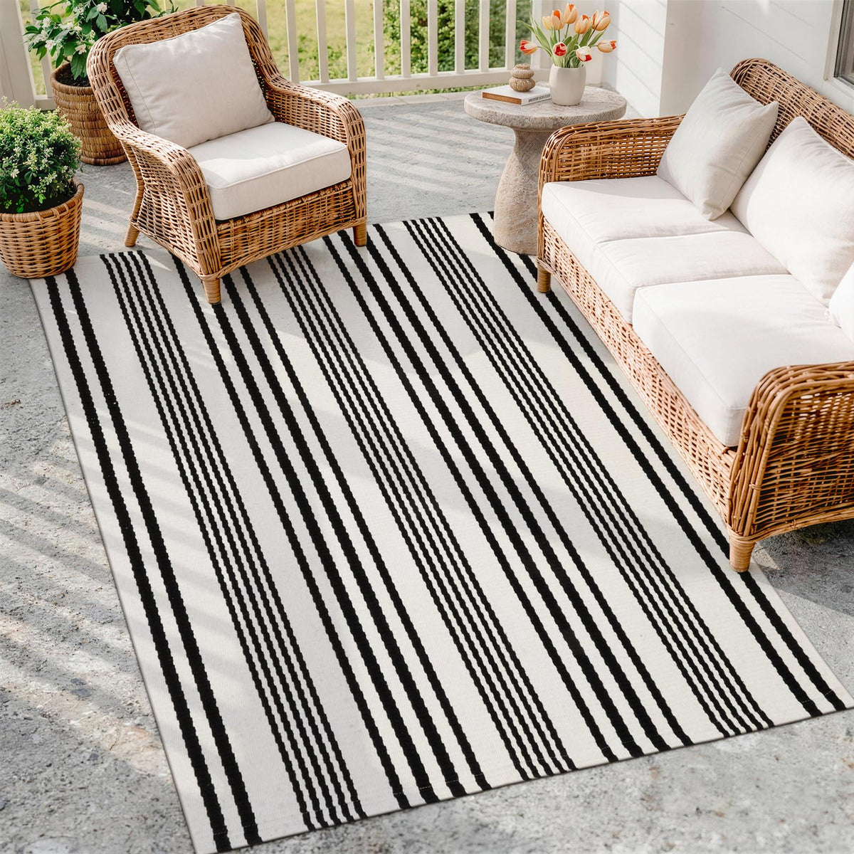 OJIA Front Door Mat 24"x51", Striped Porch Rug Outdoor Door Mat Fall Decor