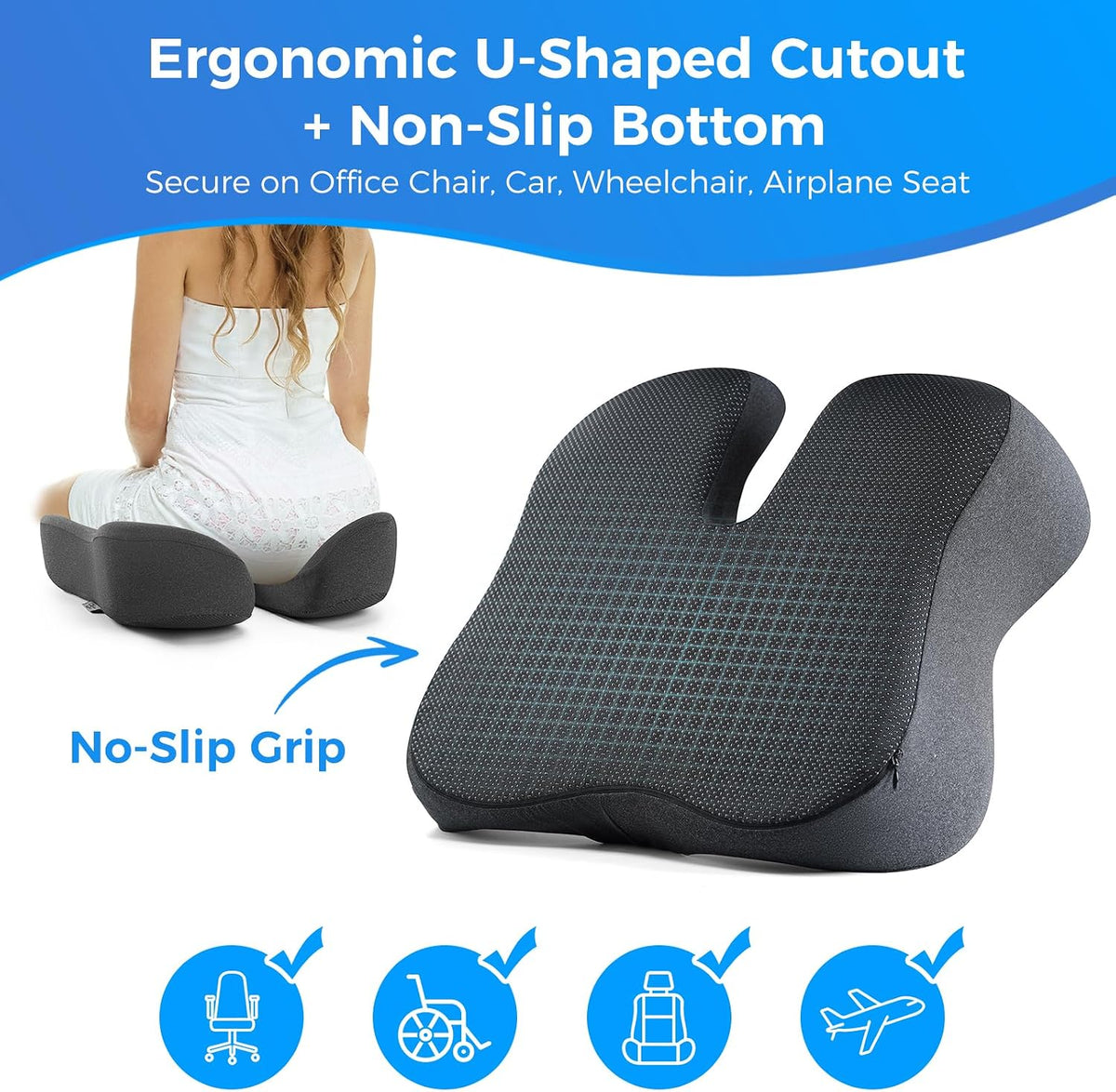Dreamer Car Seat Cushion for Tailbone & Sciatica Pain Relief