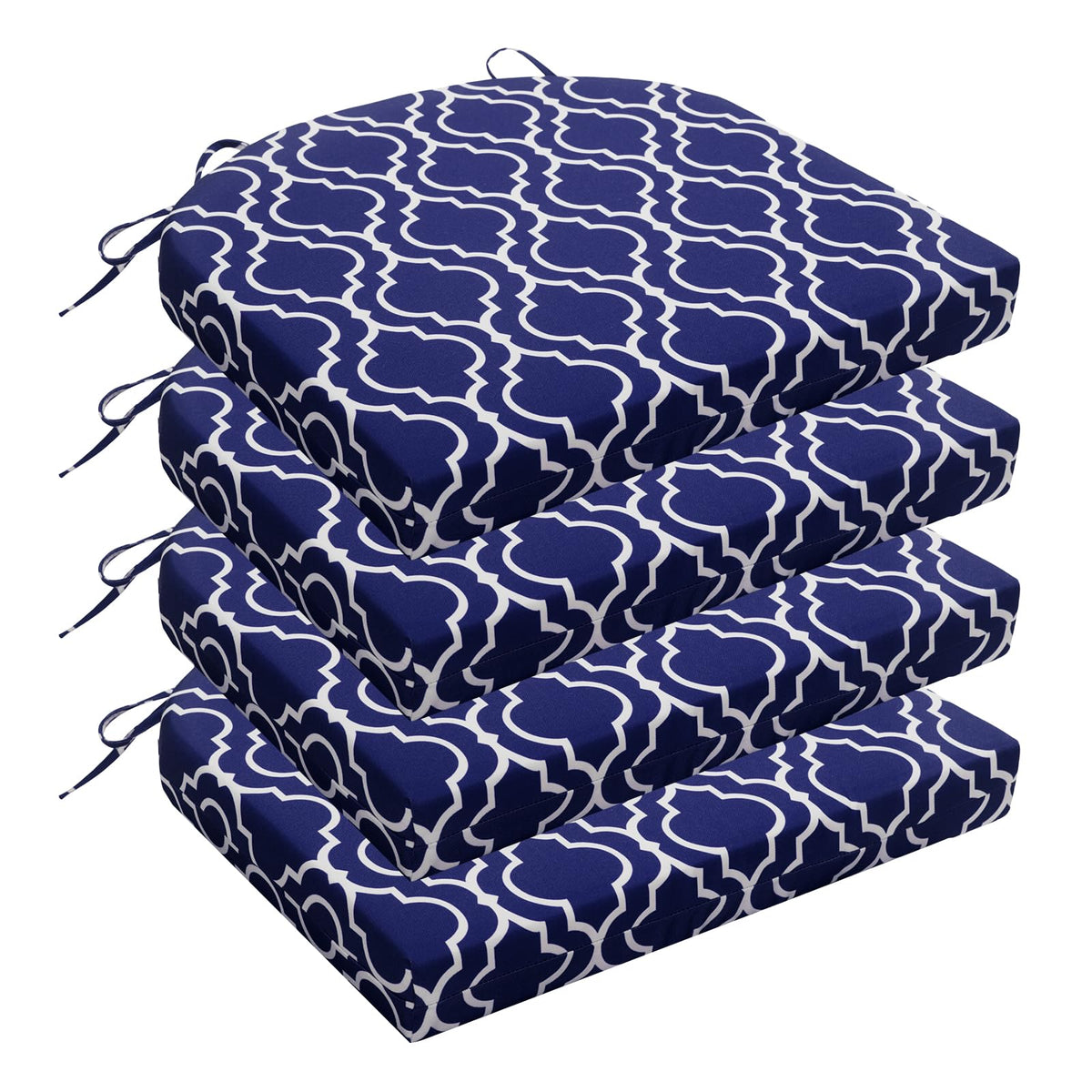 Wellsin Outdoor Chair Cushions for Patio Furniture - Outdoor Cushions for Chairs - Water Resistant Patio Chair Cushions Set of 4, 18.5"X16"X3", Flower