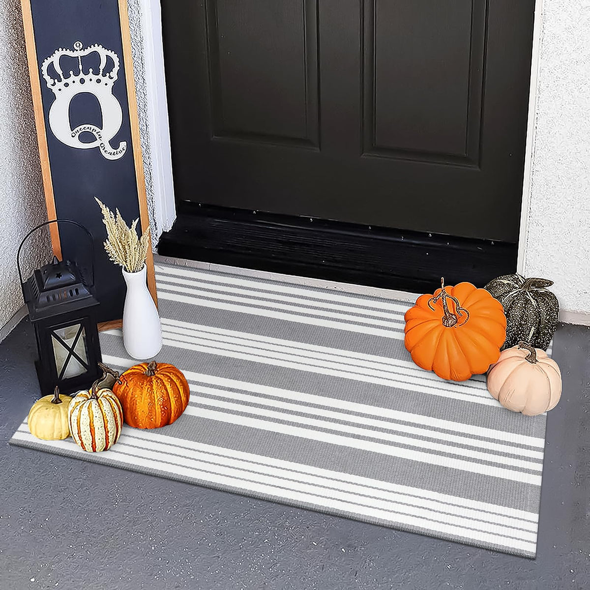 OJIA Front Door Mat 24"x51", Striped Porch Rug Outdoor Door Mat Fall Decor