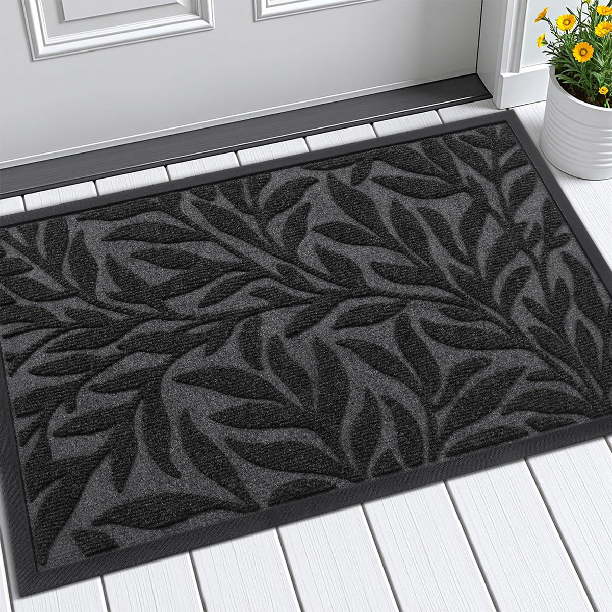 Smiry Welcome Front Door Mat for Outdoor Indoor 29.5x17, All-Season Doormat