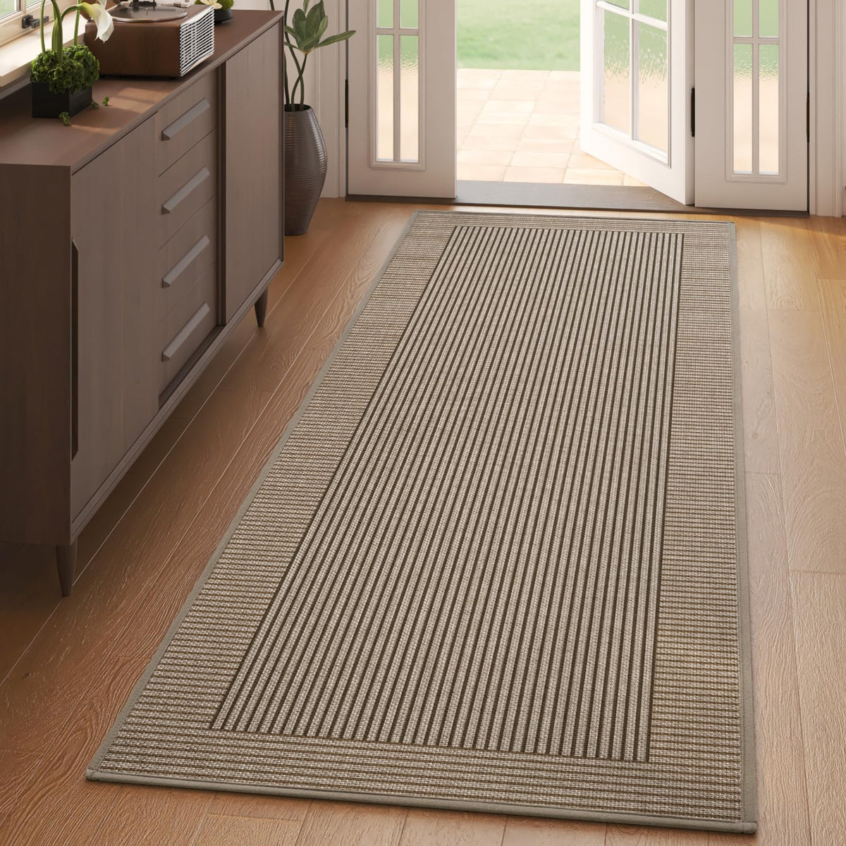 Door Mat Indoor Entrance Front Entry Mats,17''x30'',Brown