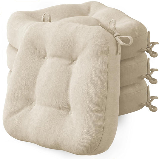 Codi Dining Chair Cushions 4 Pack, Thick Memory Foam Kitchen Seat Pads