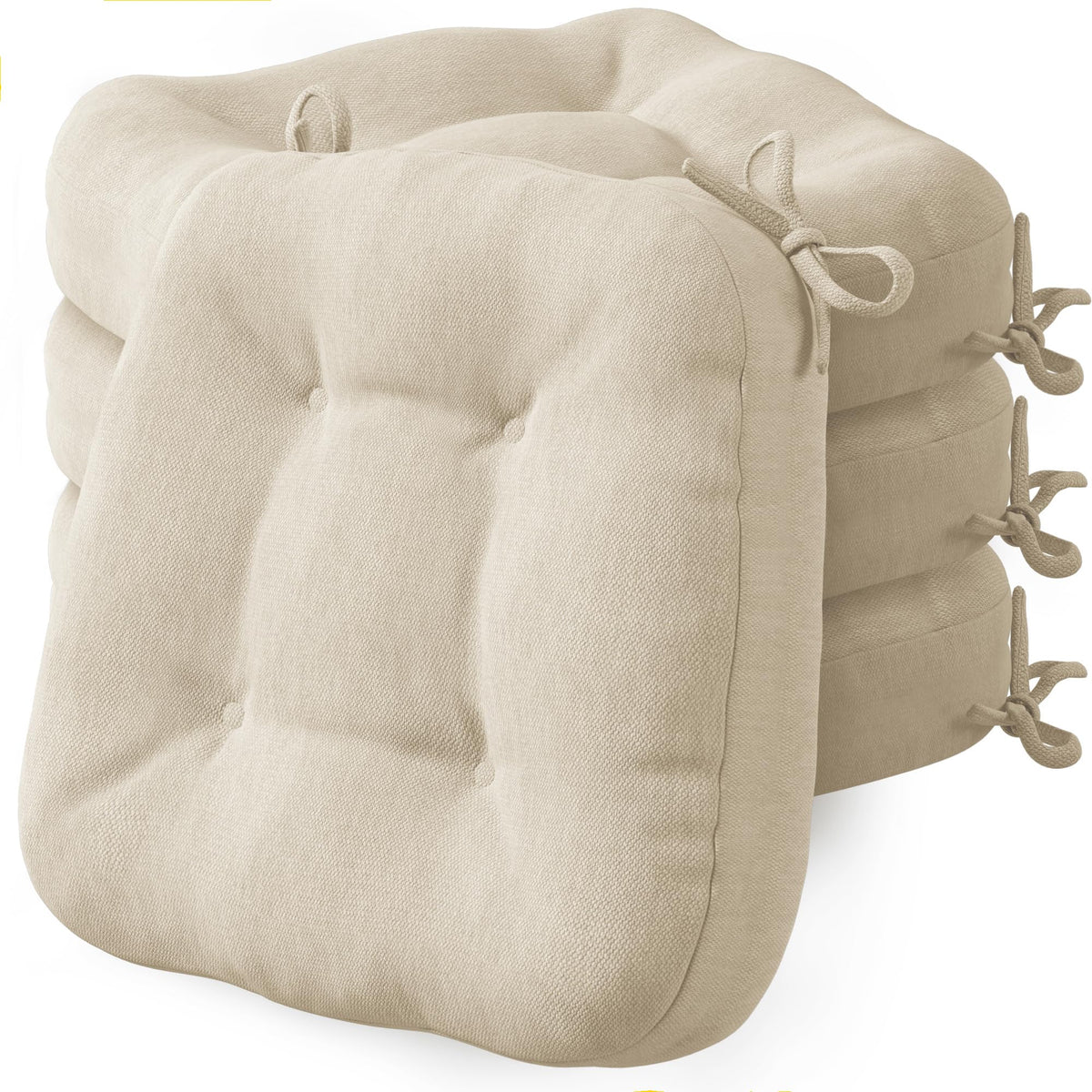 Codi Dining Chair Cushions 6 Pack, Thick Memory Foam Kitchen Seat Pads