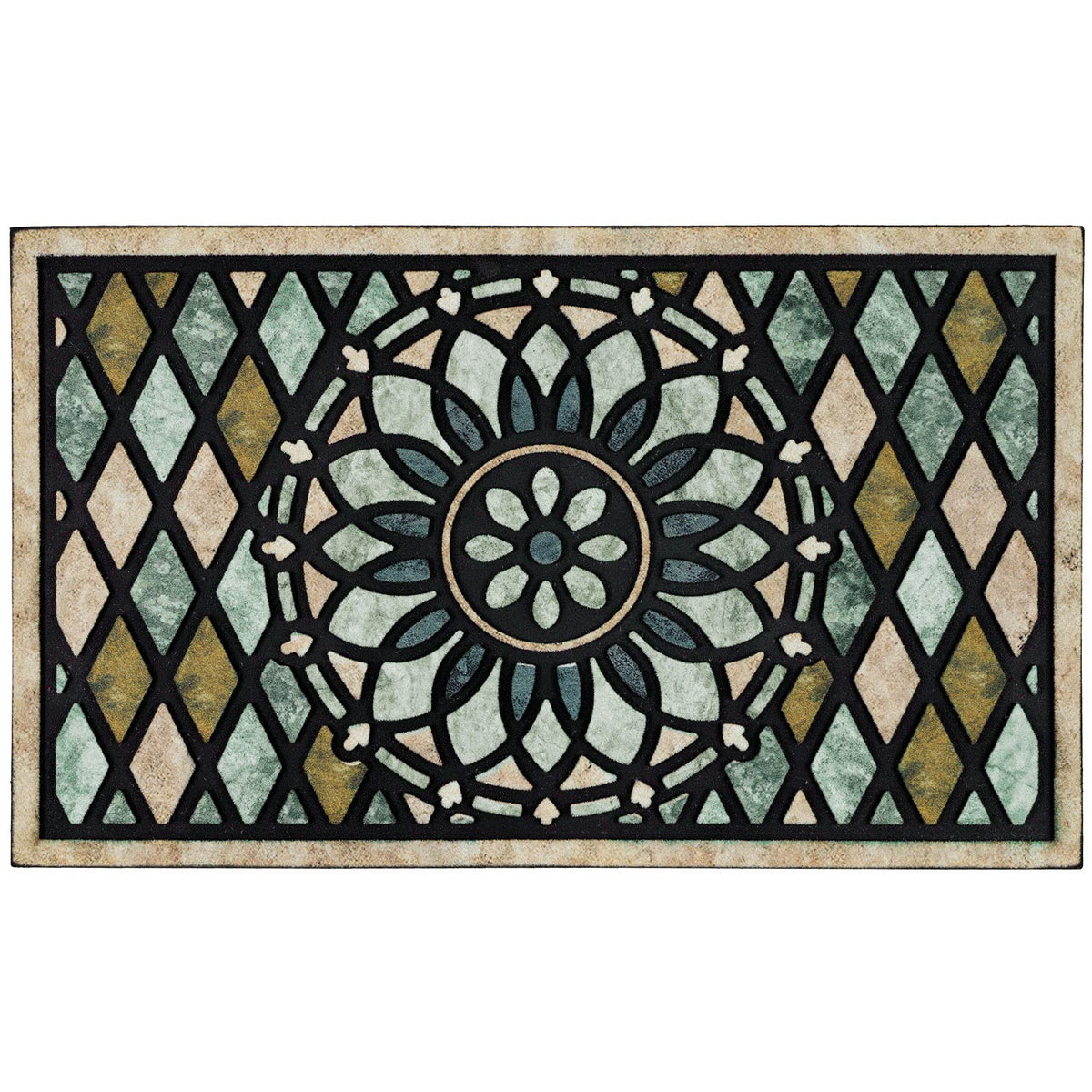 CHICHIC Welcome Door Mat 17x 30 Inch Front Doormat Outdoors for Home Entrance Outdoors Mat for Outside Entry Way Doormat Entry Rugs, Heavy Duty Non Slip Rubber Back Low Profile, Flower