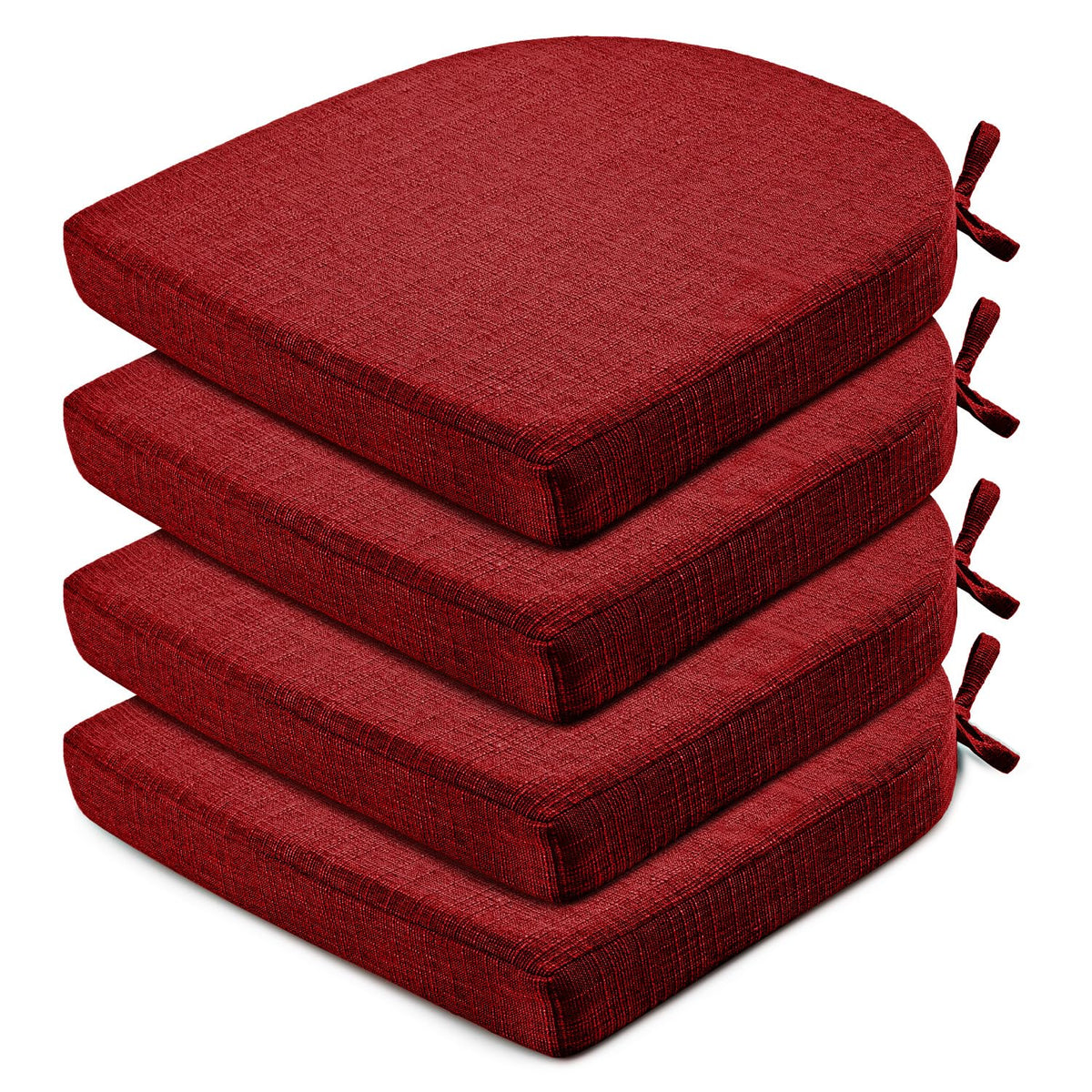 Wellsin Chair Cushions for Dining Chairs 6 Pack - Kitchen Chair Cushions with Ties and Non-Slip Backing - Dining Chair Pads 16"X16"X2", Dark Gray