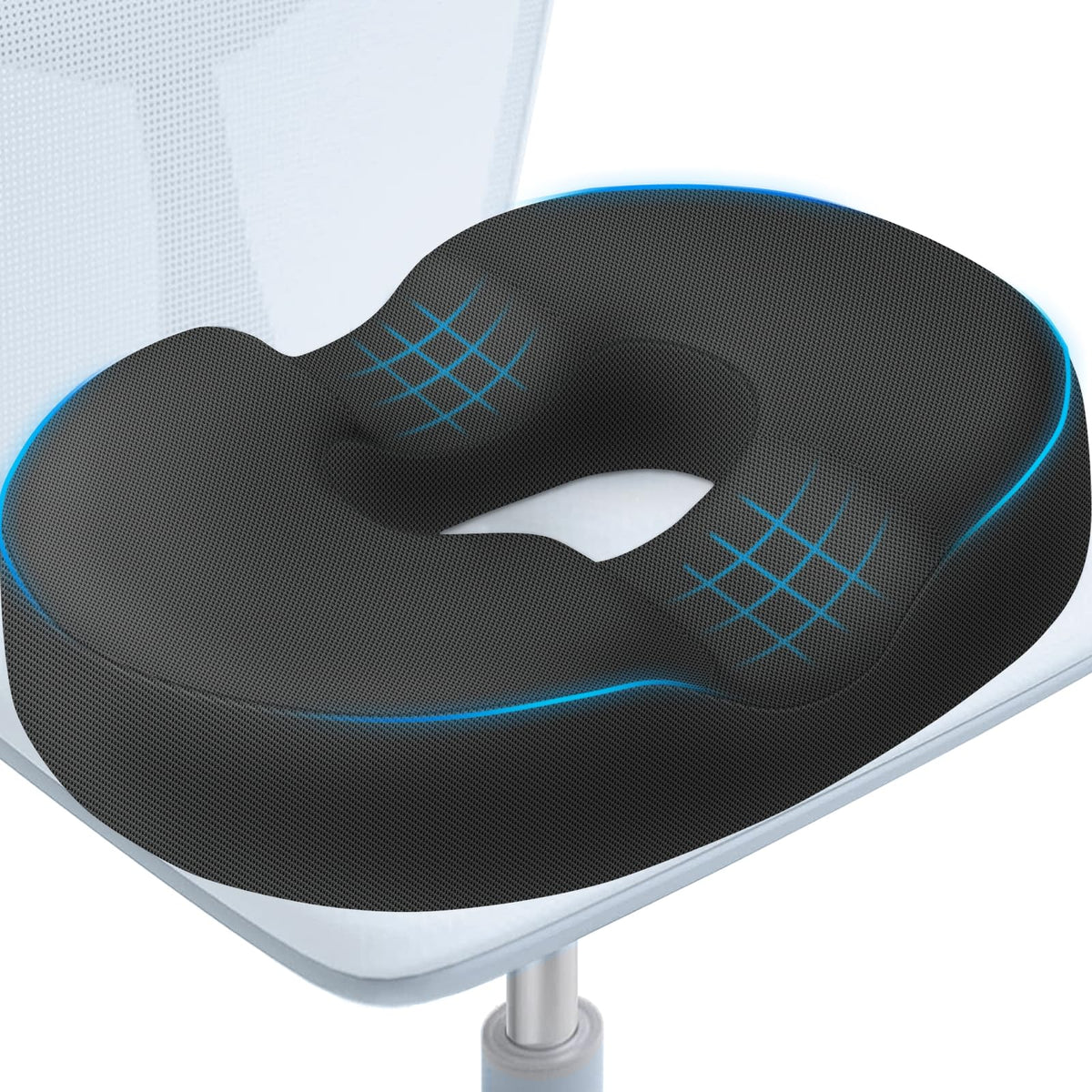 BlissTrends Donut Pillow Seat Cushion, Memory Foam Lifting Cushions(Black)
