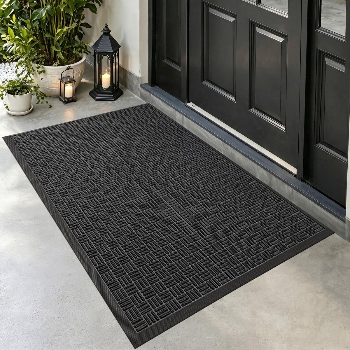 DEXI Front Door Mat Outside Entrance 24x36 Welcome Rubber Entry Doormat