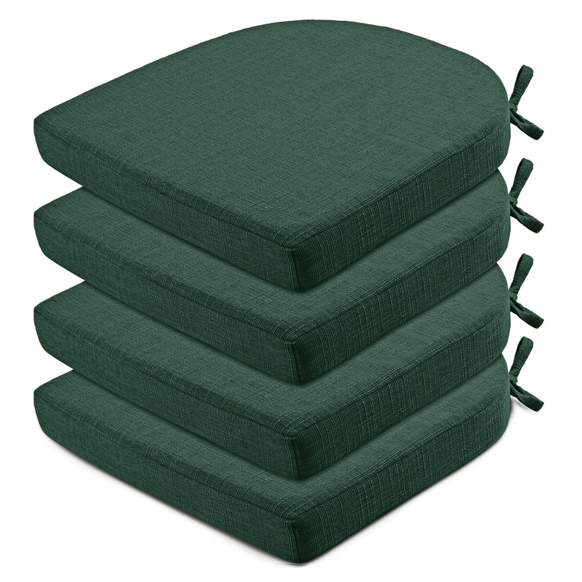 Wellsin Chair Cushions for Dining Chairs 6 Pack - Kitchen Chair Cushions with Ties and Non-Slip Backing - Dining Chair Pads 16"X16"X2", Dark Gray