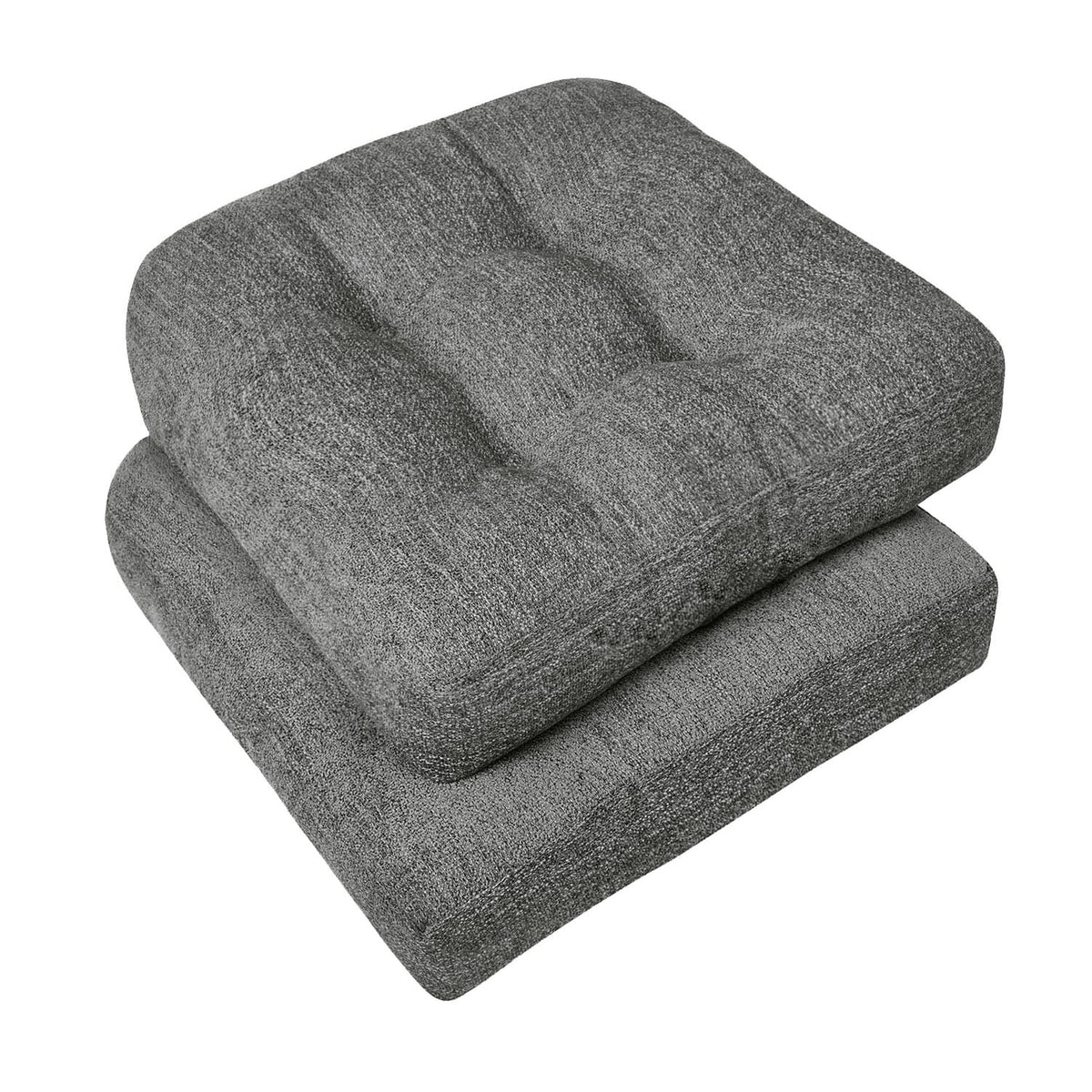 downluxe Chair Cushions for Dining Chairs 4 Pack, Tufted Indoor Chair Pads with Non-Slip Bottom, U-Shaped Kitchen Chair Cushions, 17"x17"x4", Khaki