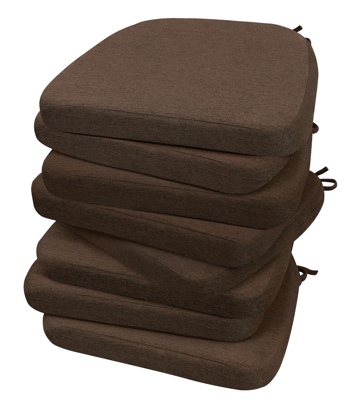 AAAAAcessories D-Shaped Chair Cushions, 2" Thick Dining Chair Pads with Ties and Removable, Machine-Washable Cover, 17" x 16", Set of 4, Oatmeal Beige