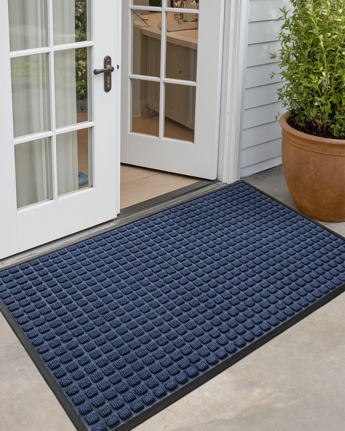DEXI Front Door Mat Outside Entrance 24x36 Welcome Rubber Entry Doormat