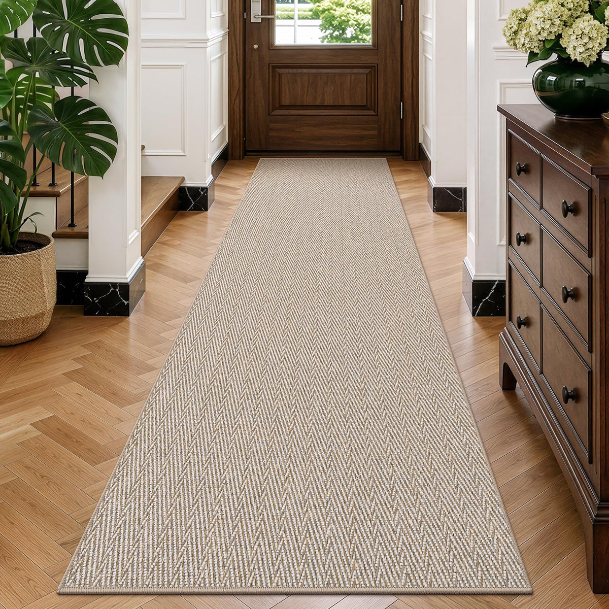 LUMI Ultra Thin Indoor Door Mat 24"x36", Entrance Doormat, Beige