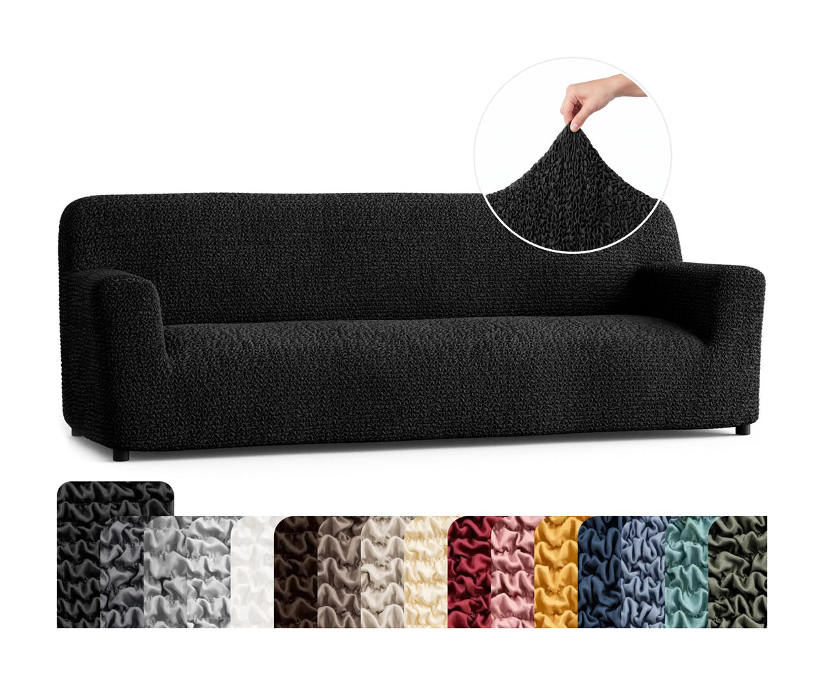 Premium Stretch Couch Covers for Sofa - Sofa Chair Cover Washable, Dogs & Pets Friendly - Elastic Polyester Loveseat Slipcovers - Non-Slip Love Seat Couch Covers - Soft Taupe (86"-120" Wide)