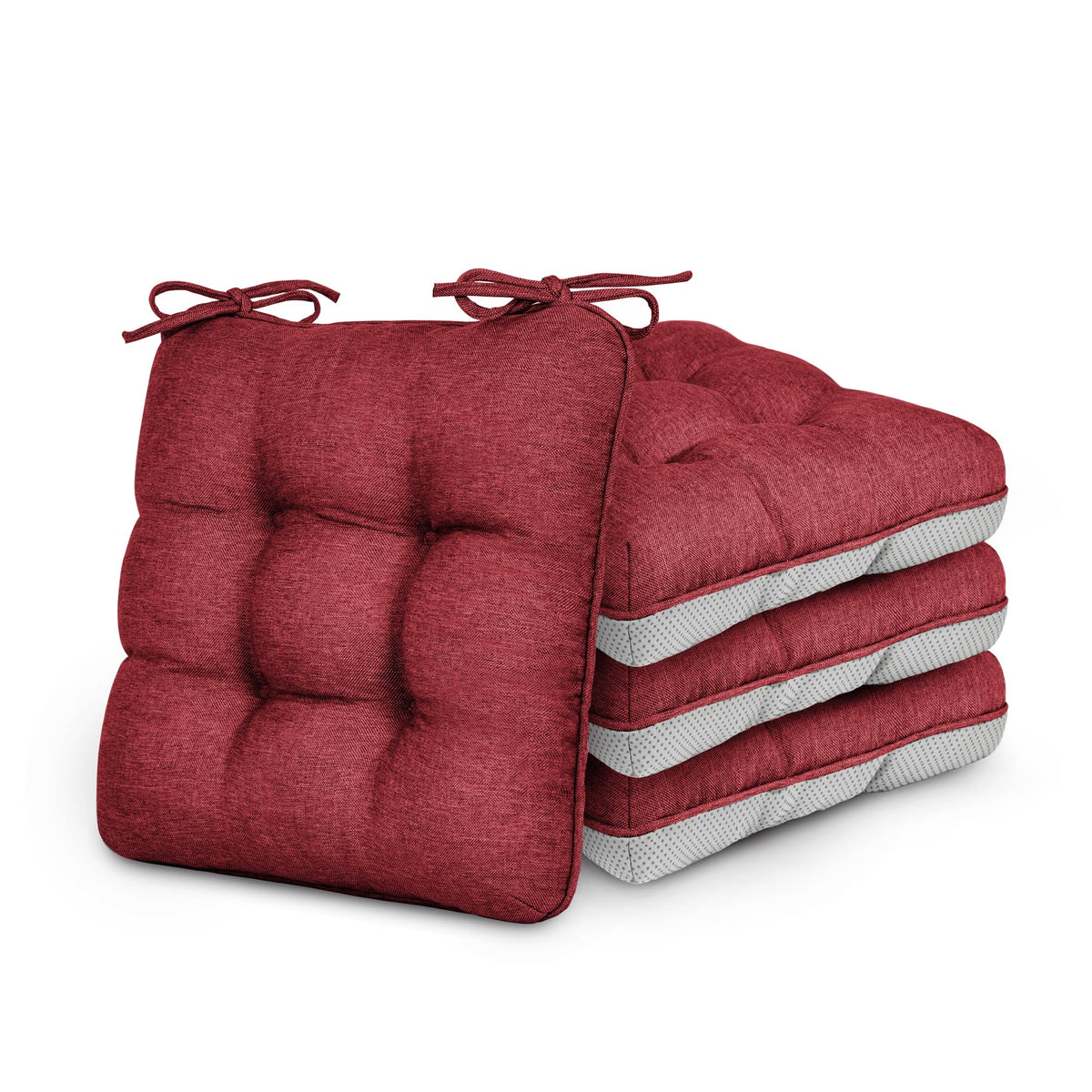 Love's cabin Memory Foam Chair Cushions Set of 4, 15.5 Inch, Grey
