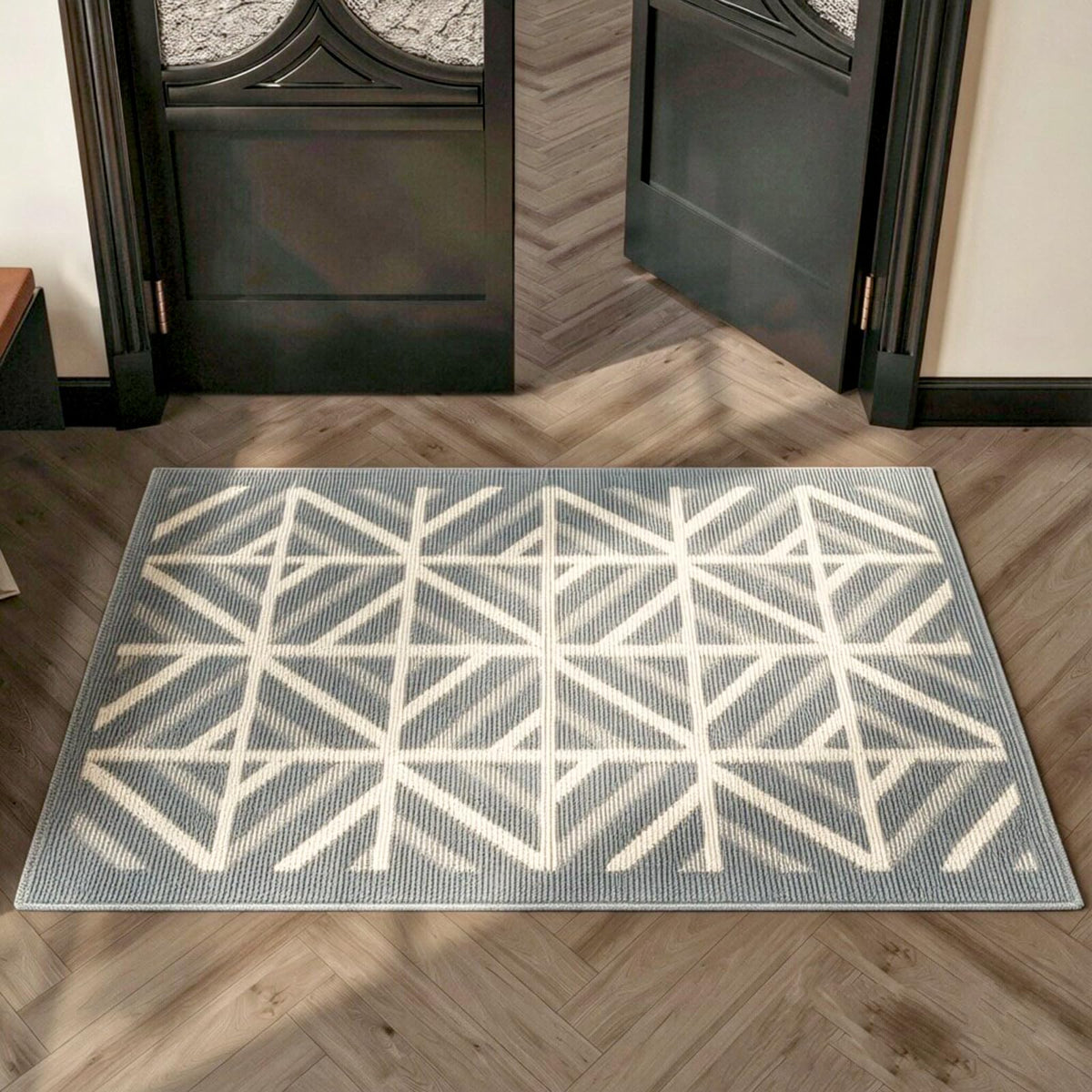24"x36" Indoor Mats for Entryway, Black White