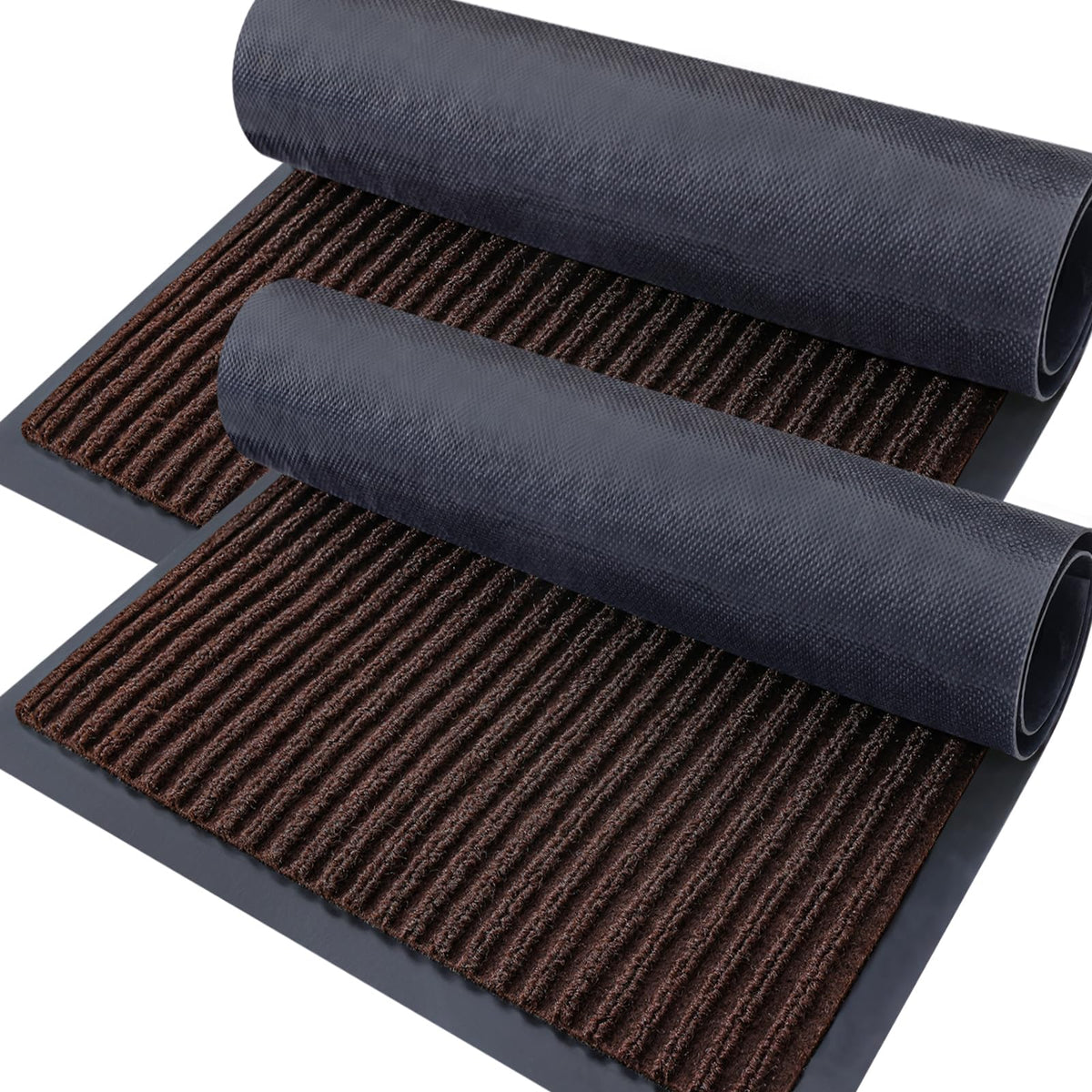 OLANLY 2-Pack Front Door Mats 29.5x17, Waterproof Heavy-Duty Doormats