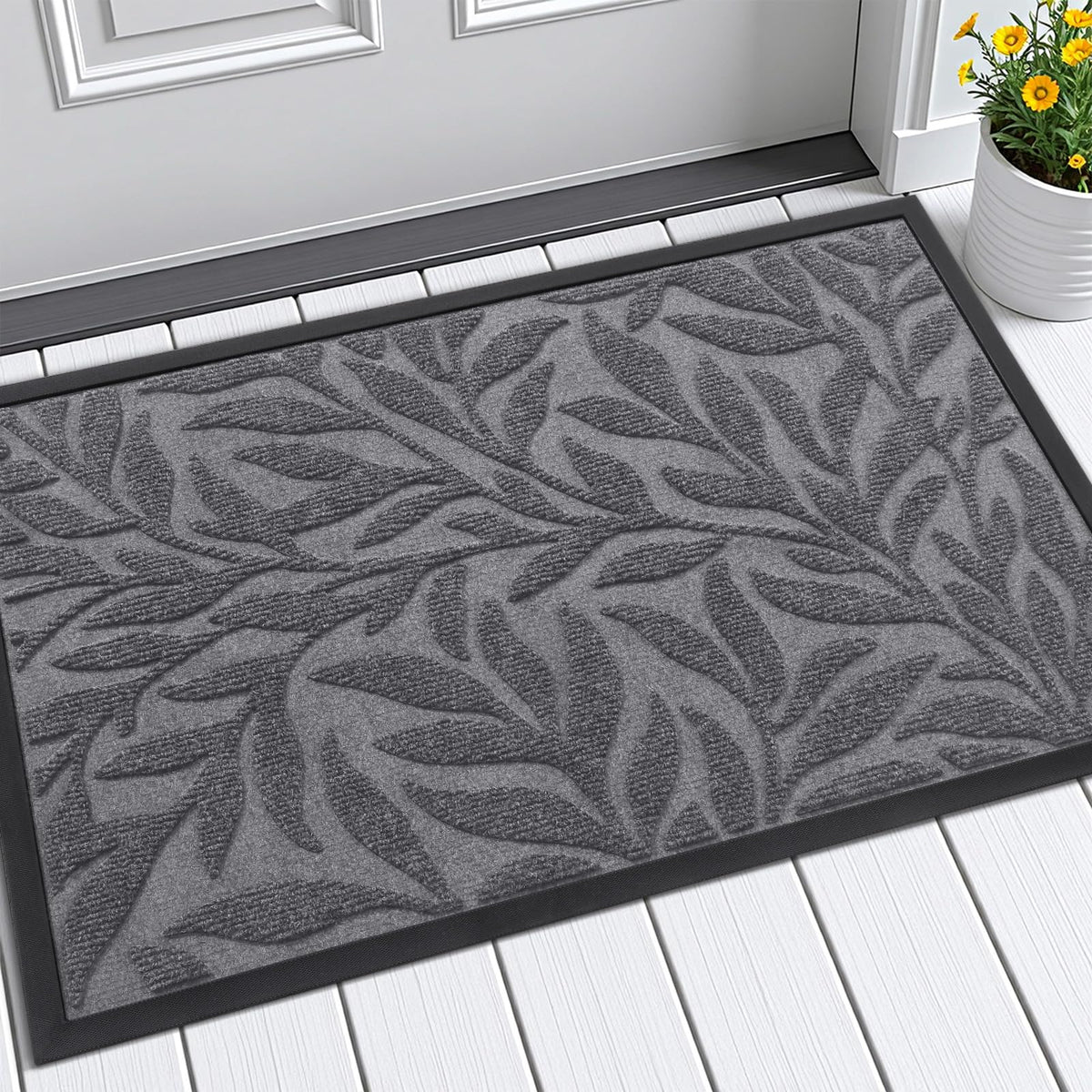 Smiry Welcome Front Door Mat for Outdoor Indoor 29.5x17, All-Season Doormat