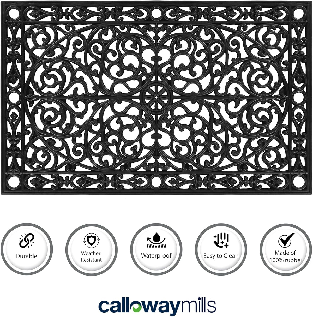 Calloway Mills 900222436 Gatsby Rubber Doormat 2' x 3'