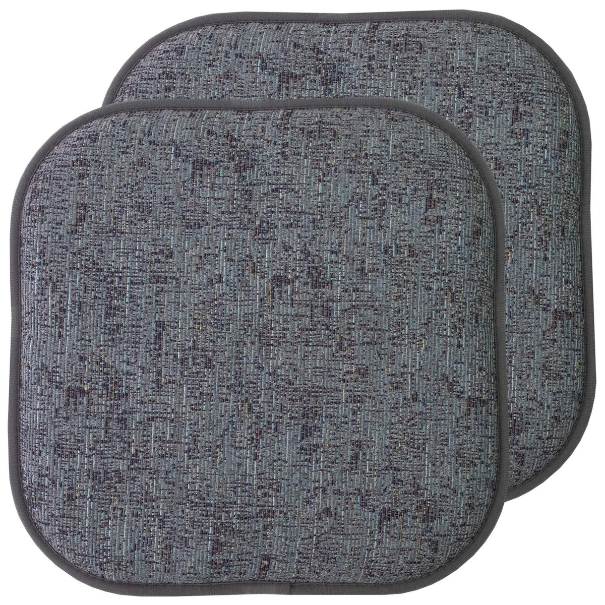 Sweet Home Collection Chair Cushion Memory Foam Pads Honeycomb Pattern Slip Non Skid Rubber Back Rounded Square 16" x 16" Seat Cover, 4 Pack, Alexis Chocolate